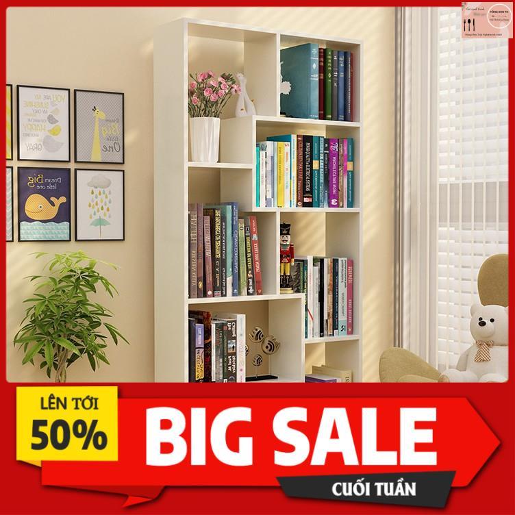 Kệ Sách Gỗ - Kệ Sách Để Sàn Nhiều Ngăn Hình Chữ U Màu TrắngFREESHIP