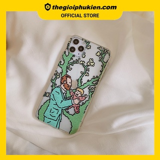 Ốp lưng iphone - Ốp silicon dẻo trong suốt cha con dành cho iphone 6 đến 14promax - t76