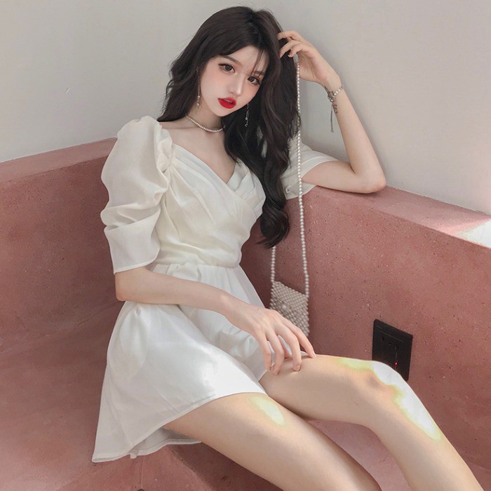 jumpsuit tay dài cổ chữ v phong cách hàn quốc