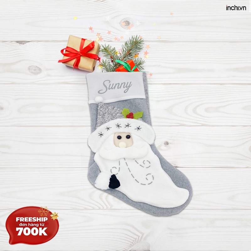 Tất , Vớ Đựng Quà In Tên Và Họa Tiết Giáng Sinh Theo Yêu Cầu Siêu Dễ Thương- Gift , Stocks For Christmas