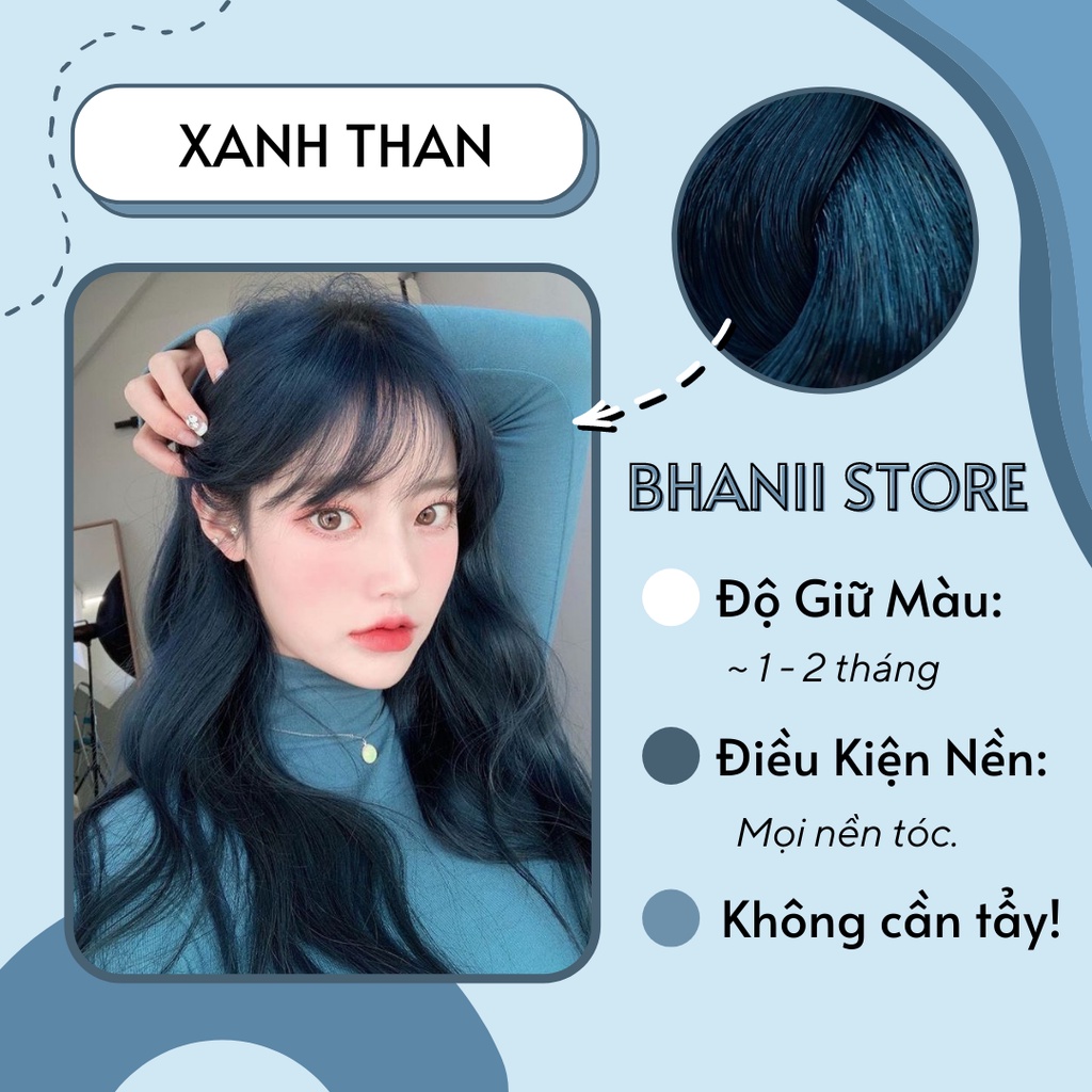 Thuốc nhuộm tóc Xanh Than KHÔNG TẨY bhanii store