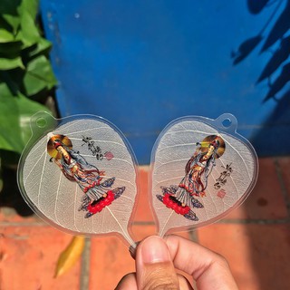 Lá Bồ Đề - Hình Bồ Tát Vạn Sự Bình An (Cầu Bình An Và May Mắn) - Hàng Loại 1