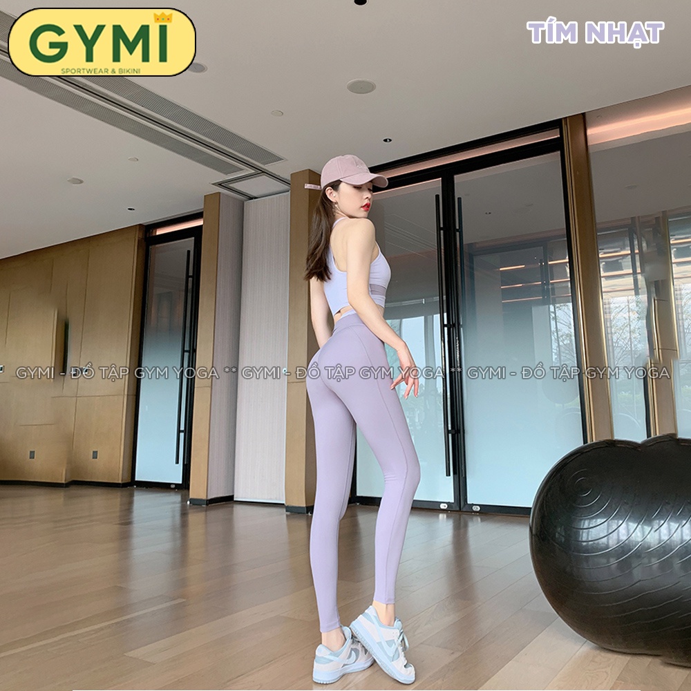 Set bộ đồ tập gym yoga nữ GYMI SET30 gồm áo bra có mút ngực và quần legging thể thao chất thun poly lạnh cao cấp