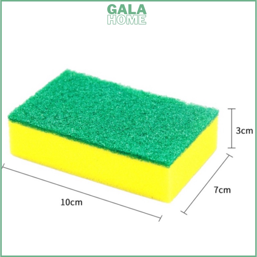 Miếng rửa chén bọt biển rửa bát vàng xanh vệ sinh chén dĩa tiện lợi siêu sạc GALA HOME