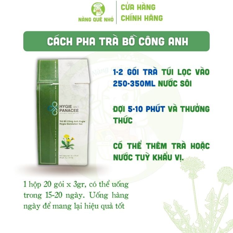 Trà Bồ Công Anh Trà Hygie&amp;Panacee Thanh Nhiệt, Giải Độc, Đào Thải Axit Uric