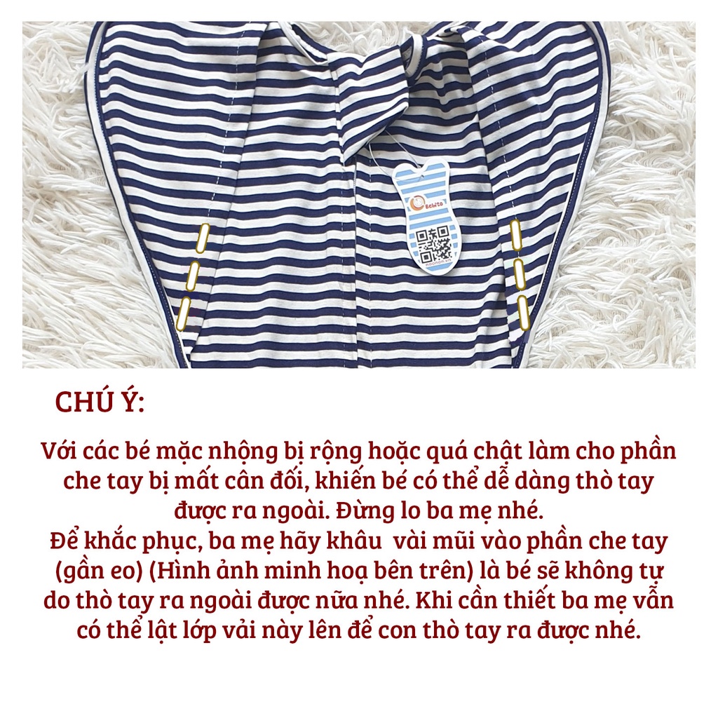 Nhộng chũn dài NOONON chính hãng hè cotton giúp bé ngon giấc (chọn mẫu)