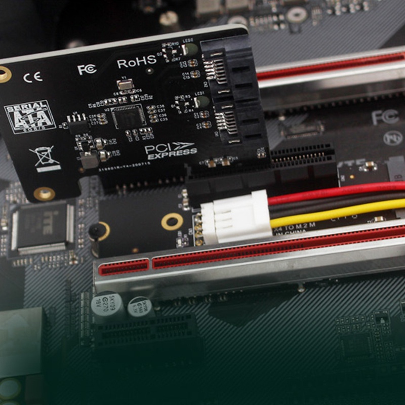 Set 4 thẻ chuyển đổi M.2 NGFF-M Key SSD sang PCI-E kèm đèn LED cho máy tính