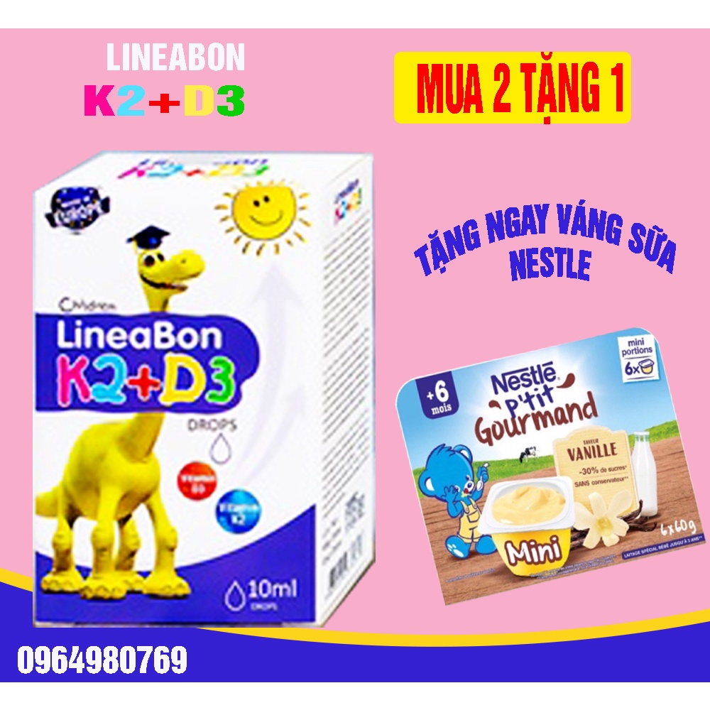 Combo 2 lọ lineabon k2 d3 bổ sung k2 d3 giúp tăng khả năng hấp thu canxi cho trẻ