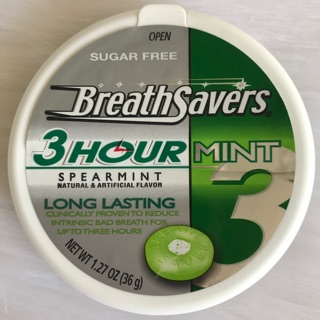 Kẹo bạc hà Breath Savers 3-Hour Spearmint Mỹ