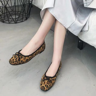 giày bệt nữ da báo thời trang