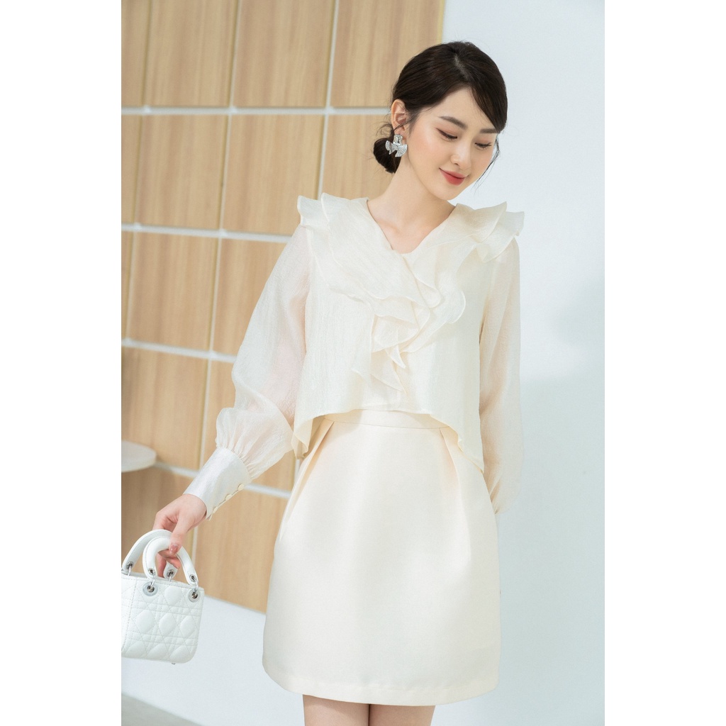 Chân váy dáng A ly xếp 2 bên TIINSTORE CHN166