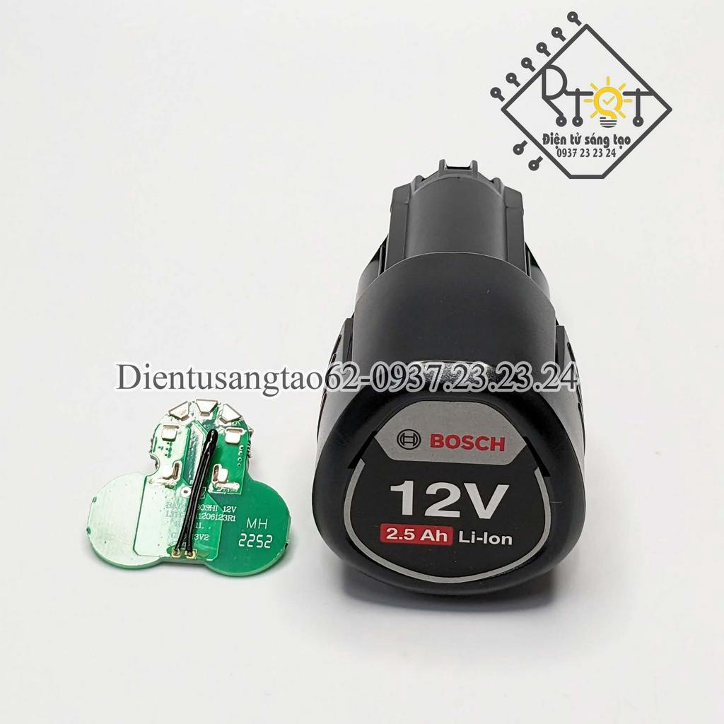 Vỏ mạch thay thế pin Bosch 10.8V 12V 3cell, mạch nhận sạc zin