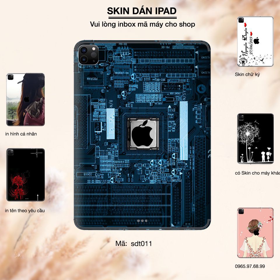 Skin dán iPad in hình intel trong suốt - tsdt011 (inbox mã máy cho Shop)