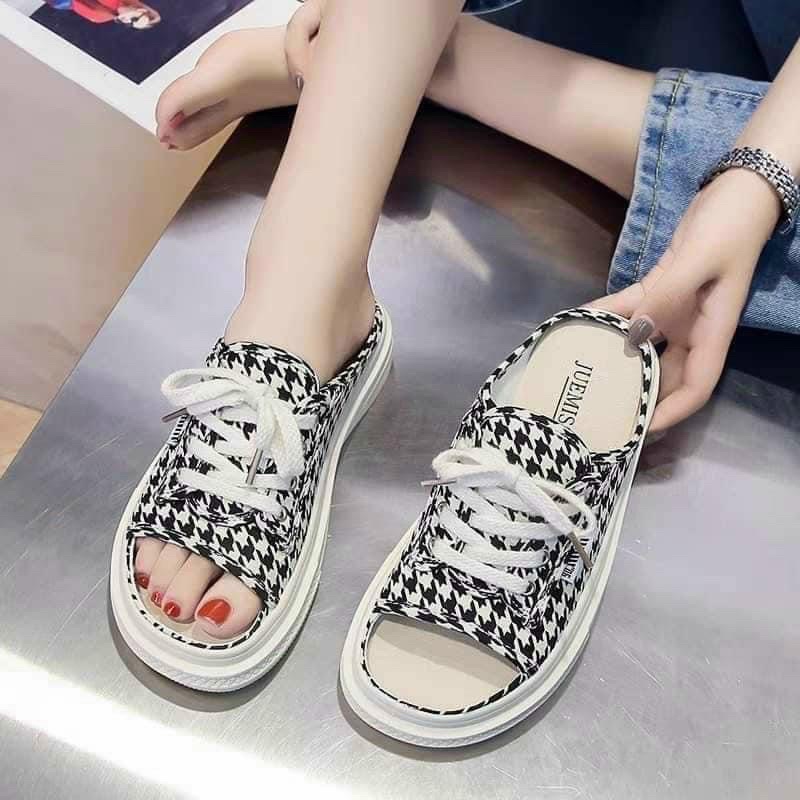 Dép Sục vải Hở Mũi đế bánh mì cao 3 phân hottrend 2022