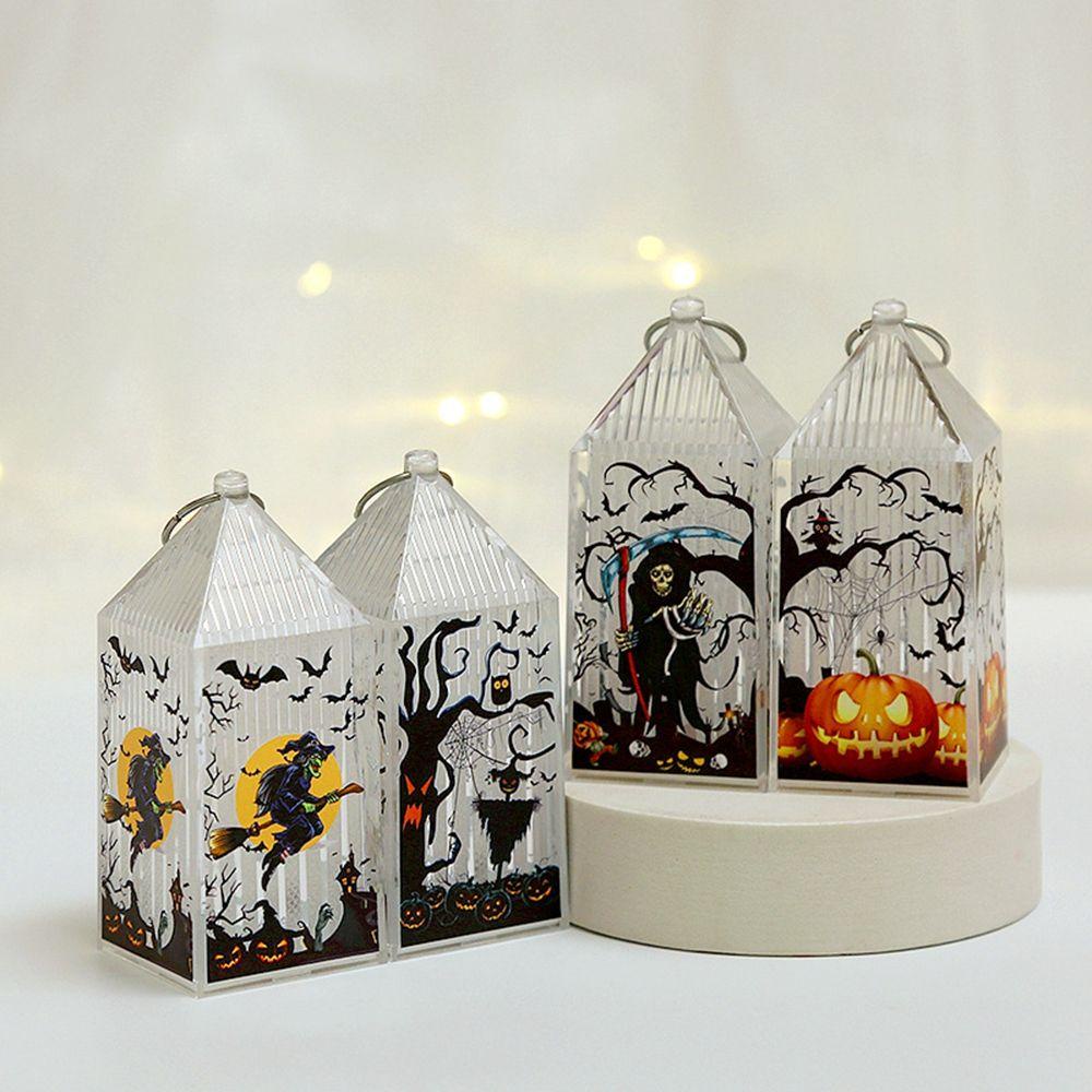 1 Đèn Lồng LED Trong Mờ Họa Tiết Bàn Tay Phù Thủy Bí Ngô Dùng Trang Trí Halloween