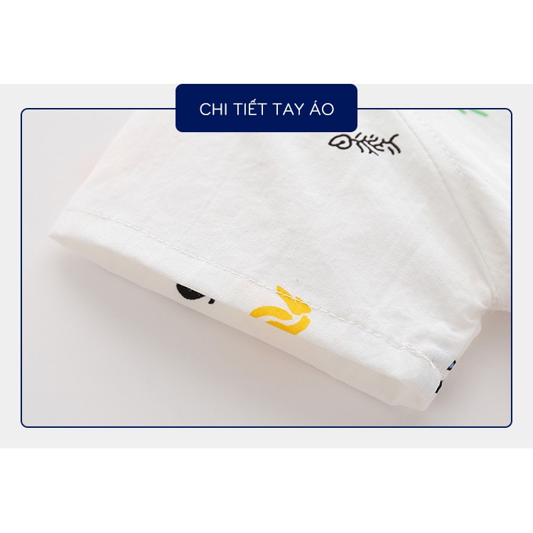 Áo sơ mi bé trai WELLKIDS áo sơ mi cộc tay họa tiết ô tô phong cách Hàn Quốc mẫu mới 2023