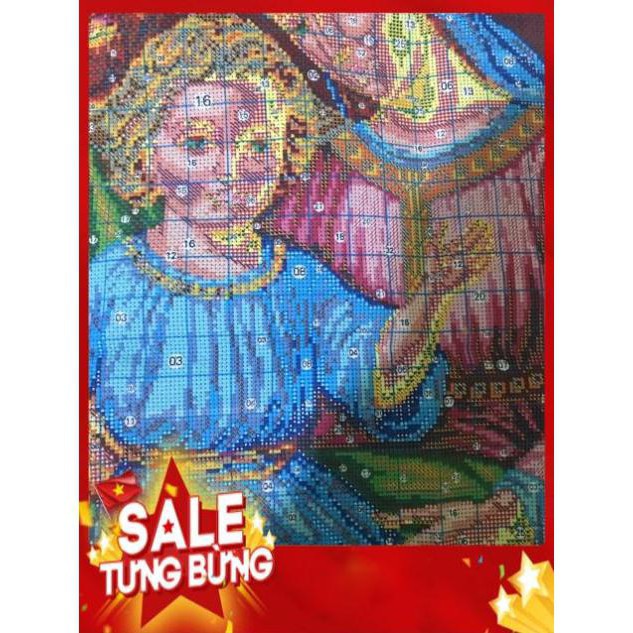 [ Rẻ nhất shopee ] Tranh thêu kín Gia Đình Thánh Gia kích thước 55*70cm