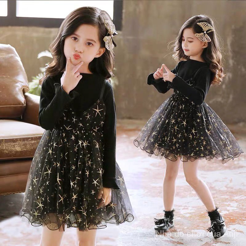Girl Autumn And Winter Star Ballroom Dance Dress Plus Princess Dress