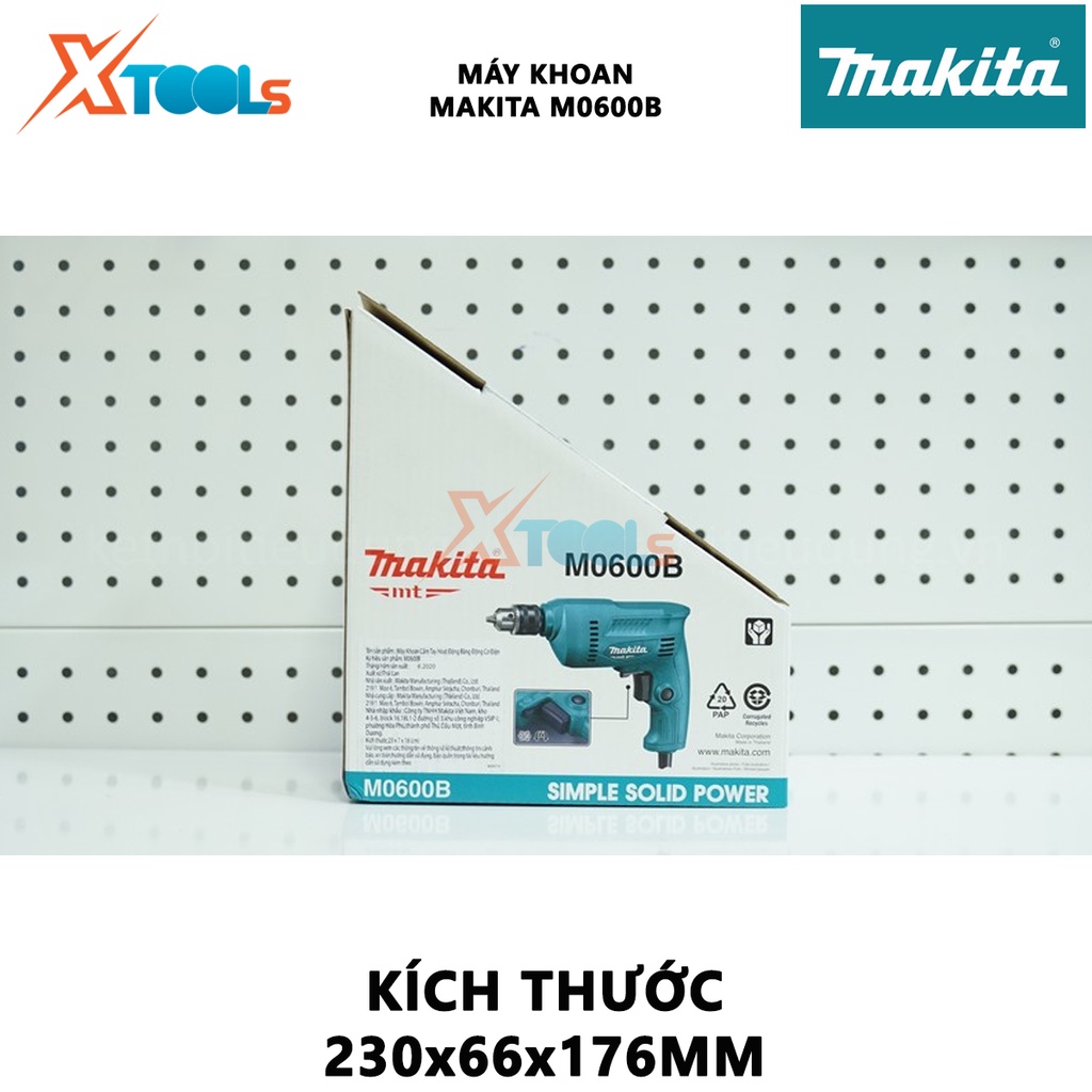 Máy khoan Makita M0600B (10mm) | máy khoan cầm tay công suất  350W chuyên dụng cho công việc khoan sắt,khoan gỗ và bắt v