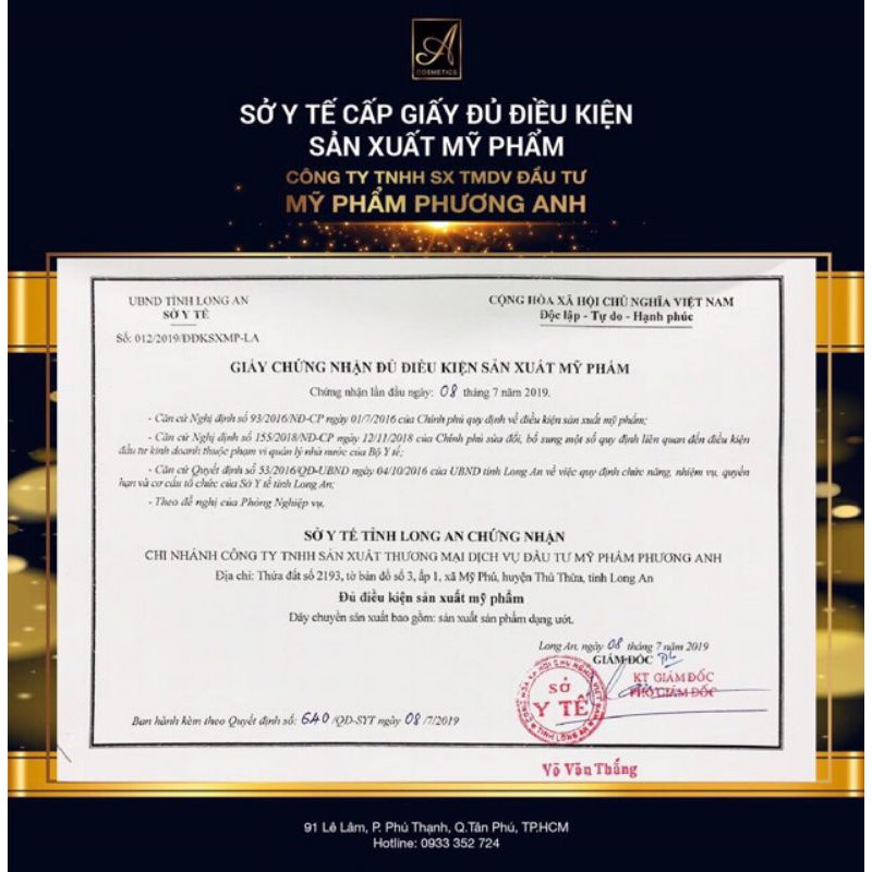 KEM FACE PHÁP ACOMETIC BAO CHUẨN TEST