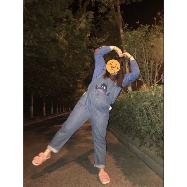 [ ORDER ] yếm jeans thêu hình lừa có size lớn /yếm bò hoạt hình / yếm jeans có size lớn bigsizekenkentui-0271 | BigBuy360 - bigbuy360.vn