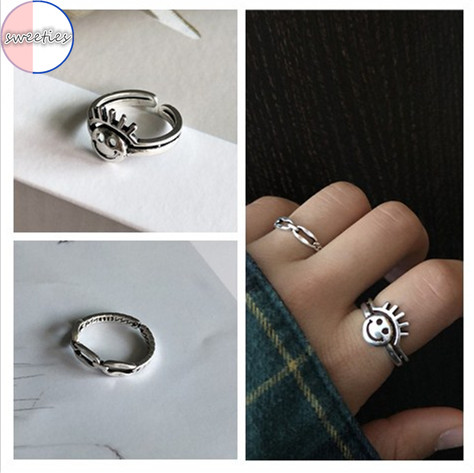 Nhẫn Hình Chữ O Mặt Cười Phong Cách Hàn Quốc Thời Trang Cho Phụ Nữ