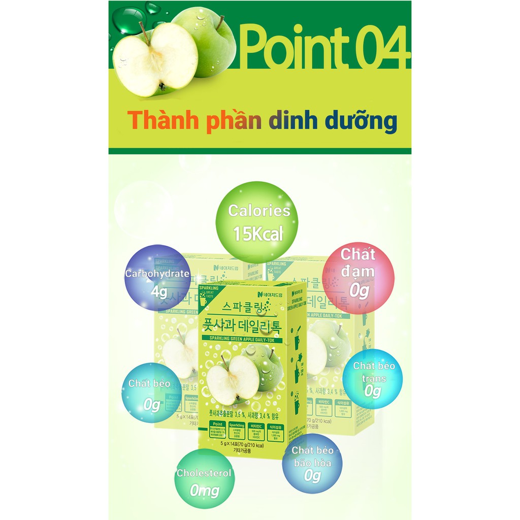 Bột Hỗ Trợ Tăng Cường Vitamin Cho Cơ Thể Vị Táo NATURE DREAM SPARKLING DAILY TOK