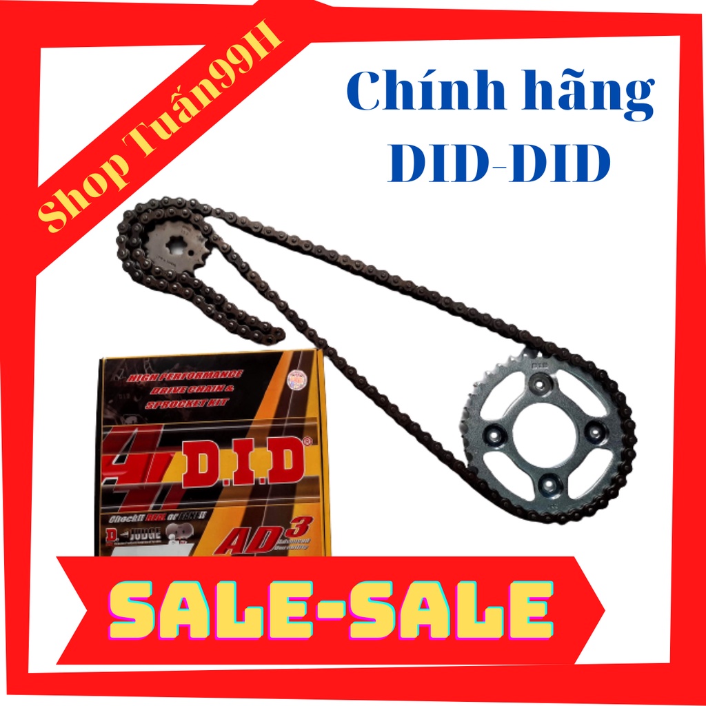 Bộ nhông sên dĩa chính hãng DID loại 9 li dành cho Wave RS, Alpha 2008