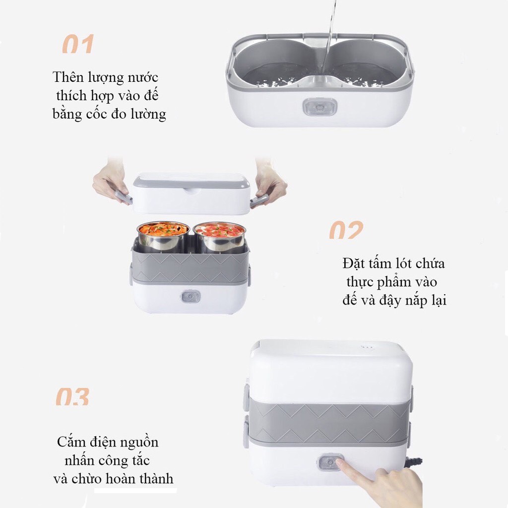 Hộp cơm giữ nhiệt lõi inox 1 tầng - 2 tầng Lunch Box -Hộp cơm giữ nhiệt - Hộp cơm văn phòng