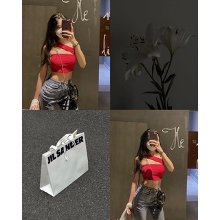 Áo Croptop mặc 3 kiểu màu đỏ