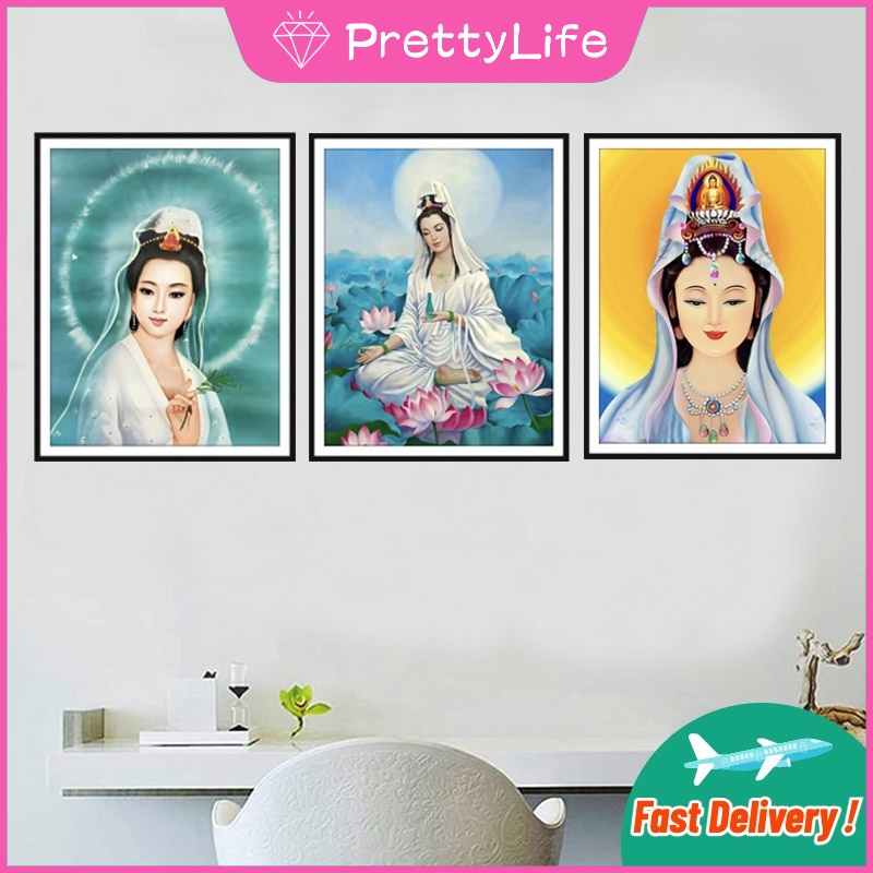 Bộ Tranh Đính Đá 5D Tự Làm Hình Tượng Phật 40x50cm