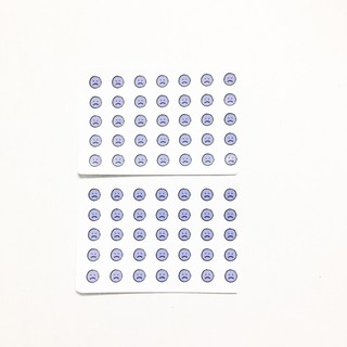 2 TẤM STICKER MẶT BUỒN (MÀU TÍM NHẠT)