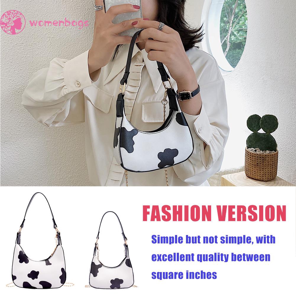 Túi xách hoạ tiết da bò phối dây đeo mắt xích phong cách thời  | BigBuy360 - bigbuy360.vn