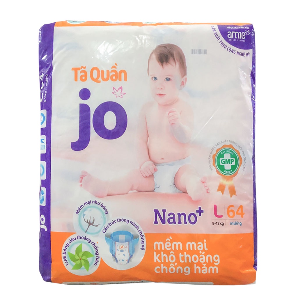 [CHÍNH HÃNG] Bỉm - Tã Quần Jo Size L64 (Cho bé 9-14 kg)