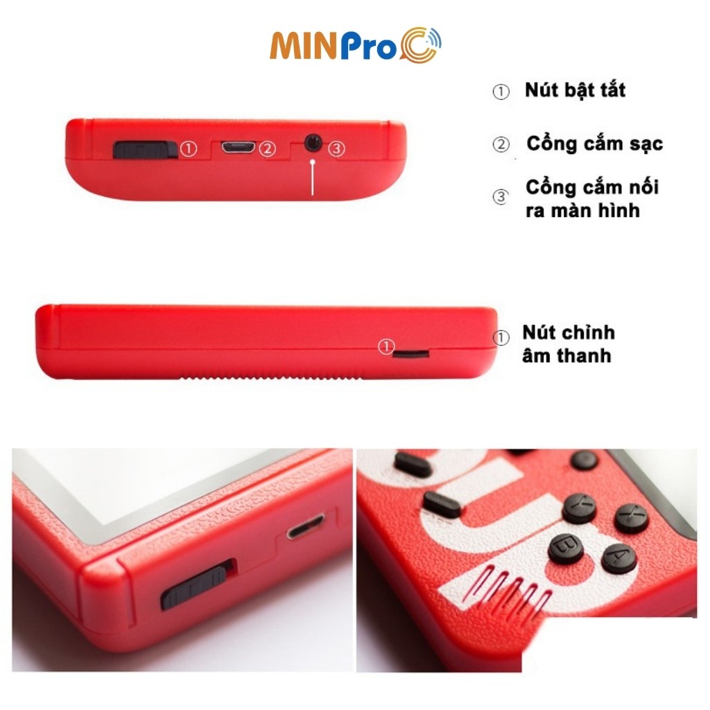 Máy chơi game cầm tay mini SUP hơn 400 trò chơi huyền thoại, chơi game điện tử 4 nút cao cấp giá rẻ - Minpro
