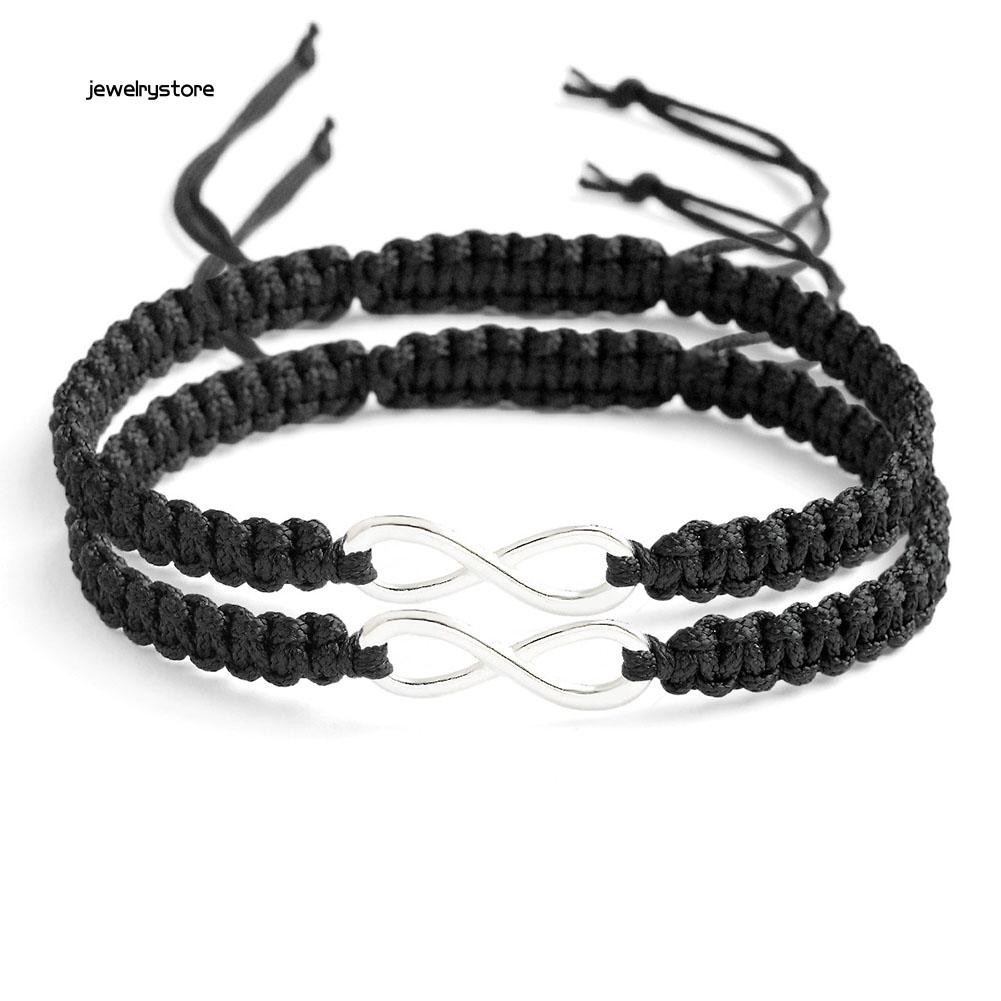 {SPwholesale} Bộ 2 vòng tay dây bện mặt hình số 8 dùng làm vòng tay tình bạn
