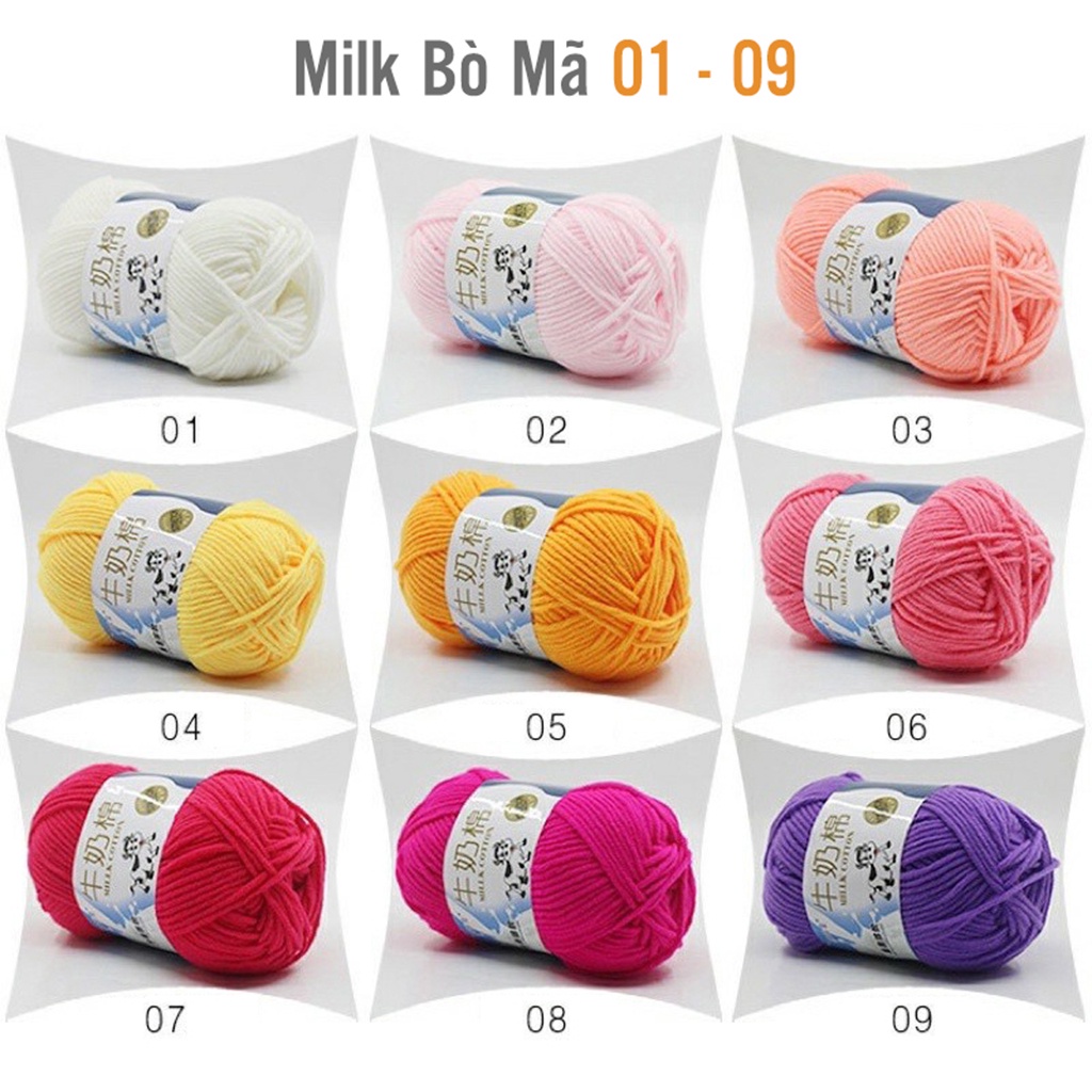 [COMBO] 20 Cuộn Len Milk Bò
