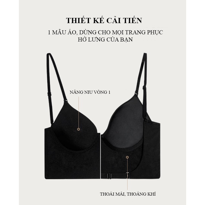 Áo bra su đúc hở sâu phần lưng, dây mặc 4 kiểu cao cấp, thiết kế đơn giản, trẻ trung, dễ phối đồ (MS 04081) Anna Shop