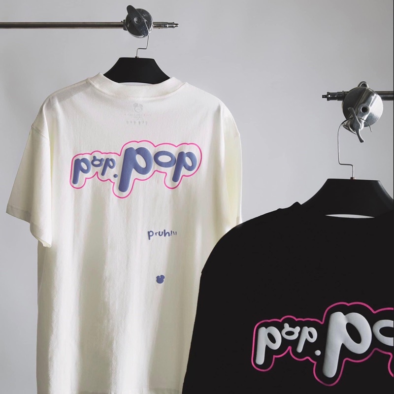 ÁO POPPOP BUBLLE LOGO TSHIRT CREAM,BLACK,WHITE
