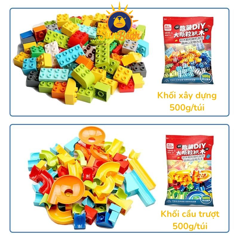 Túi xếp hình lego lớn sáng tạo, vui nhộn cho bé Feelo 500g - Sun Bear