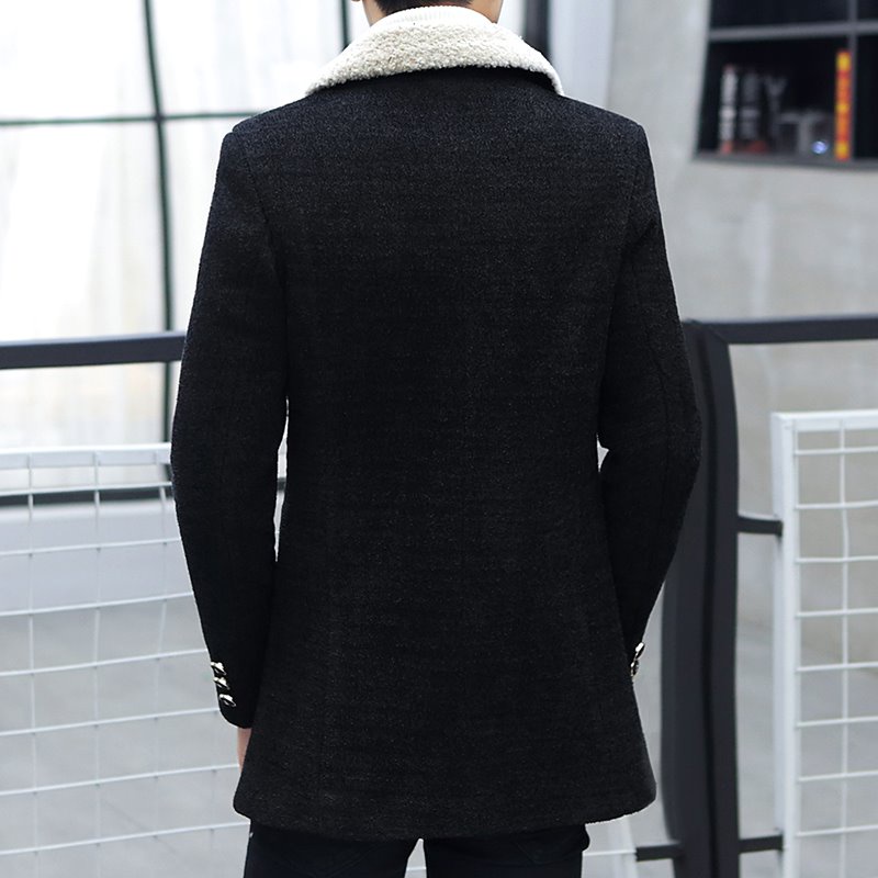 Áo khoác dạ nam dáng dài lót lông cổ vest hàng cao cấp đẹp áo đại hàn