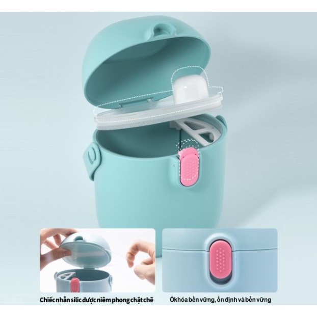 Hộp đựng sữa bột mini khép kín, hộp đựng đồ khô tiện lợi chất liệu PP cao cấp an toàn cho bé