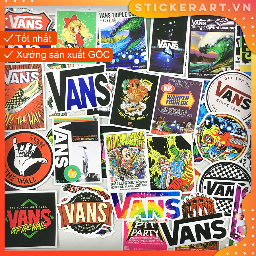 [VANS] 100 Sticker chống nước/ dán laptop vali xe mũ bảo hiểm nhà cửa ...