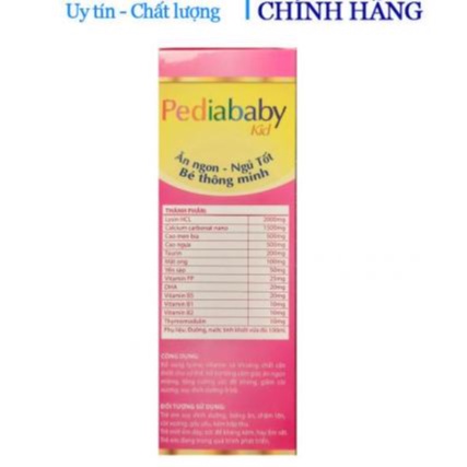 Siro ăn ngon ngủ ngon cho bé Pediababy Kid tăng kích thích tiêu hóa giúp trẻ khỏe mạnh hộp 20 ống x 10ml