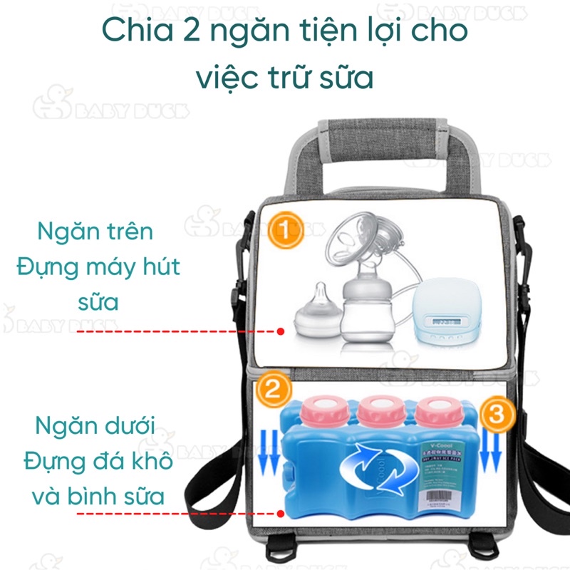 Balo bỉm sữa/balo giữ nhiệt VCOOL cho mẹ