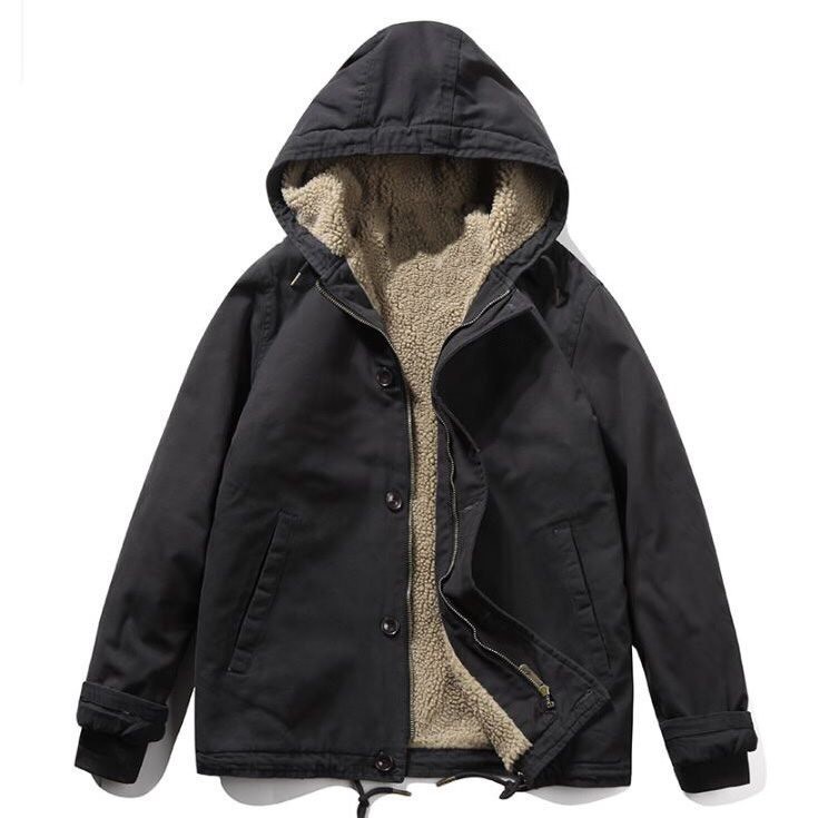 Áo khoác nam có mũ lót lông cừu AK998, áo khoác nam kaki dày Đức Sport | BigBuy360 - bigbuy360.vn