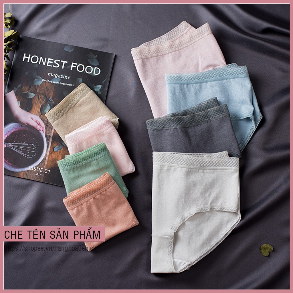 Quần lót nữ chất cotton cạp lưới cao cấp - Size 40-70kg - Kháng khuẩn, hút ẩm, mềm mại, nâng mông - Mã 1FUR01