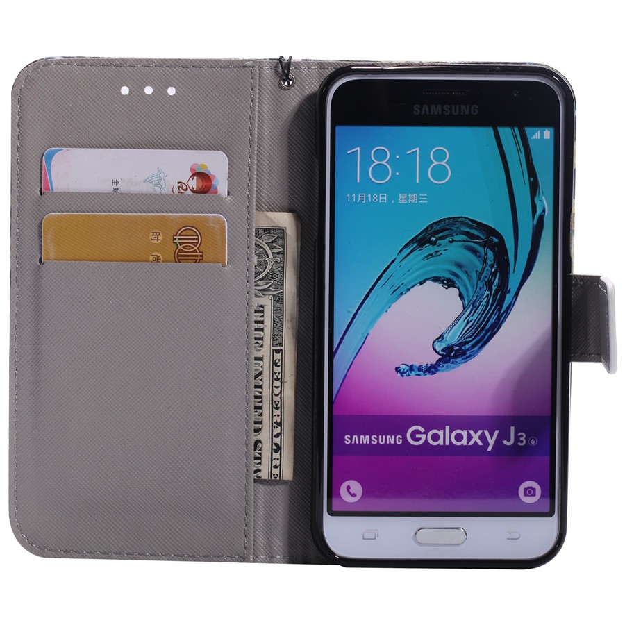 Bao da điện thoại nắp lật in hình rực rỡ dành cho Samsung J3（2016）/J5（2016）/J7（2016） | BigBuy360 - bigbuy360.vn