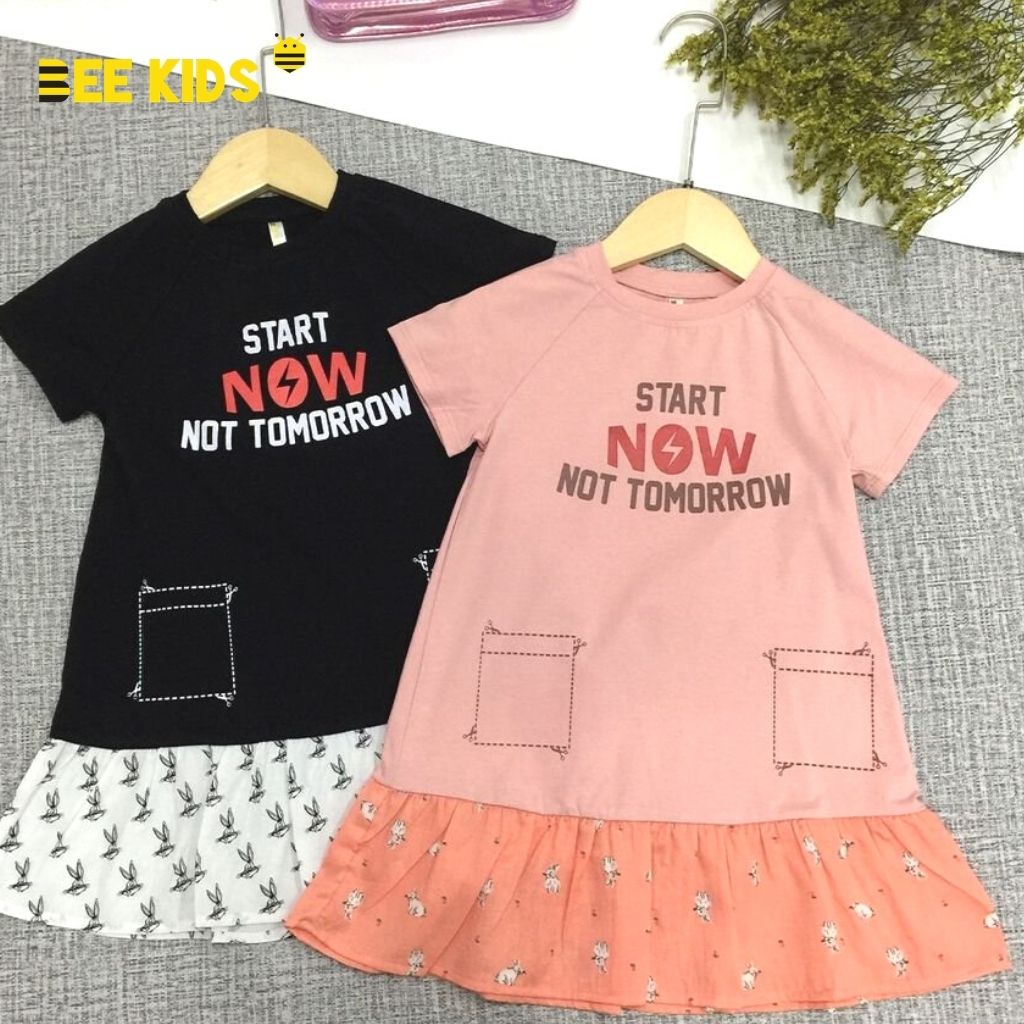 Váy Thun Cộc Tay Cho Bé Gái Bee Kids Dáng Suông Đuôi Cá In Họa Tiết Ngộ Nghĩnh (2 - 6 Tuổi) 1DT01176CA