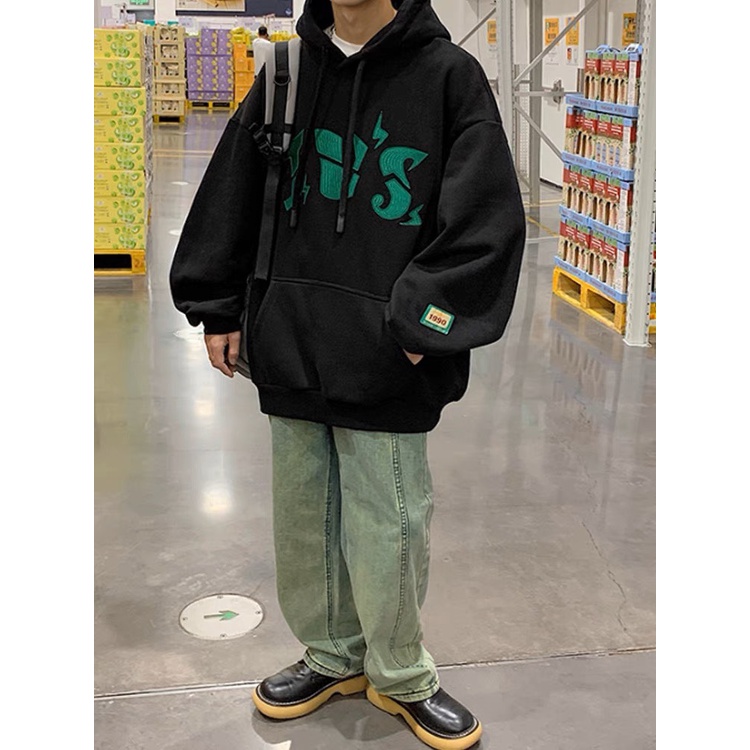 Áo Hoodie họa tiết in IVS chất nỉ bông cao cấp dày dặn 2 màu đen, xám chuẩn from unisex nam nữ hình thật tại Top store